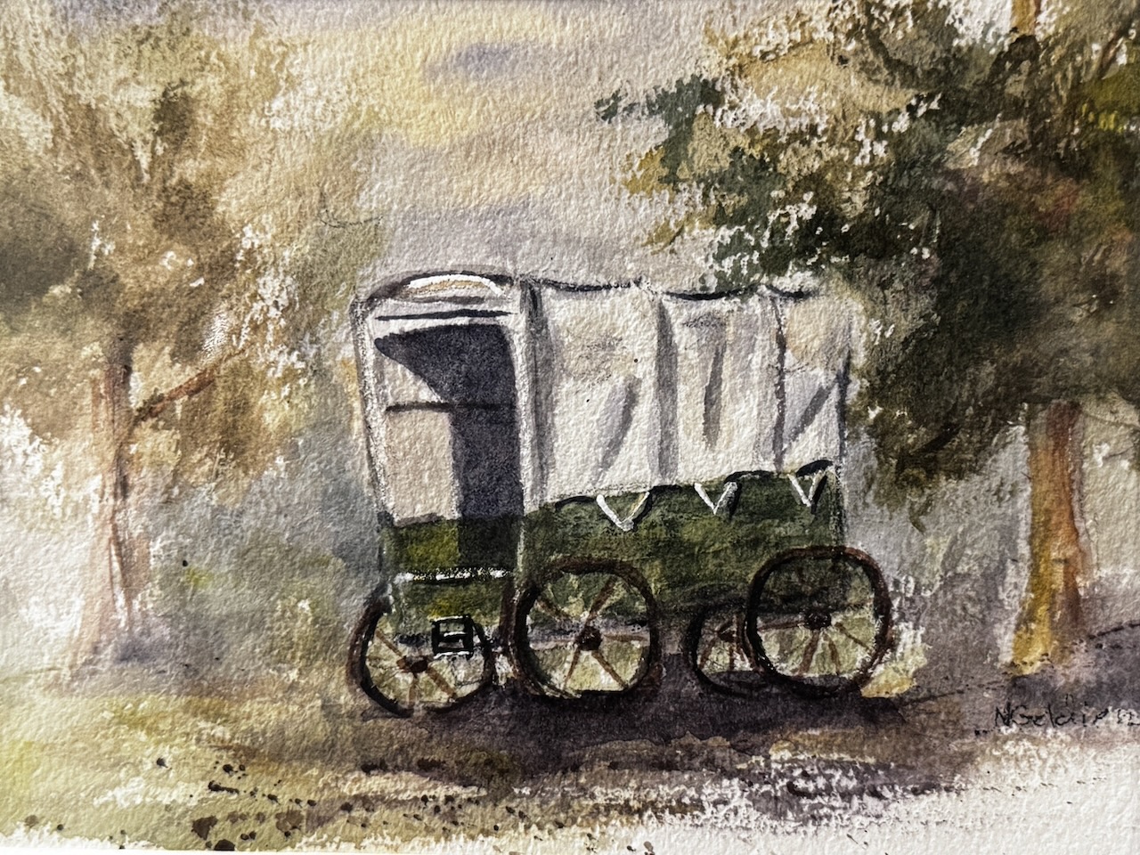 Nancy Geldien- Covered Wagon at Fort Caspar