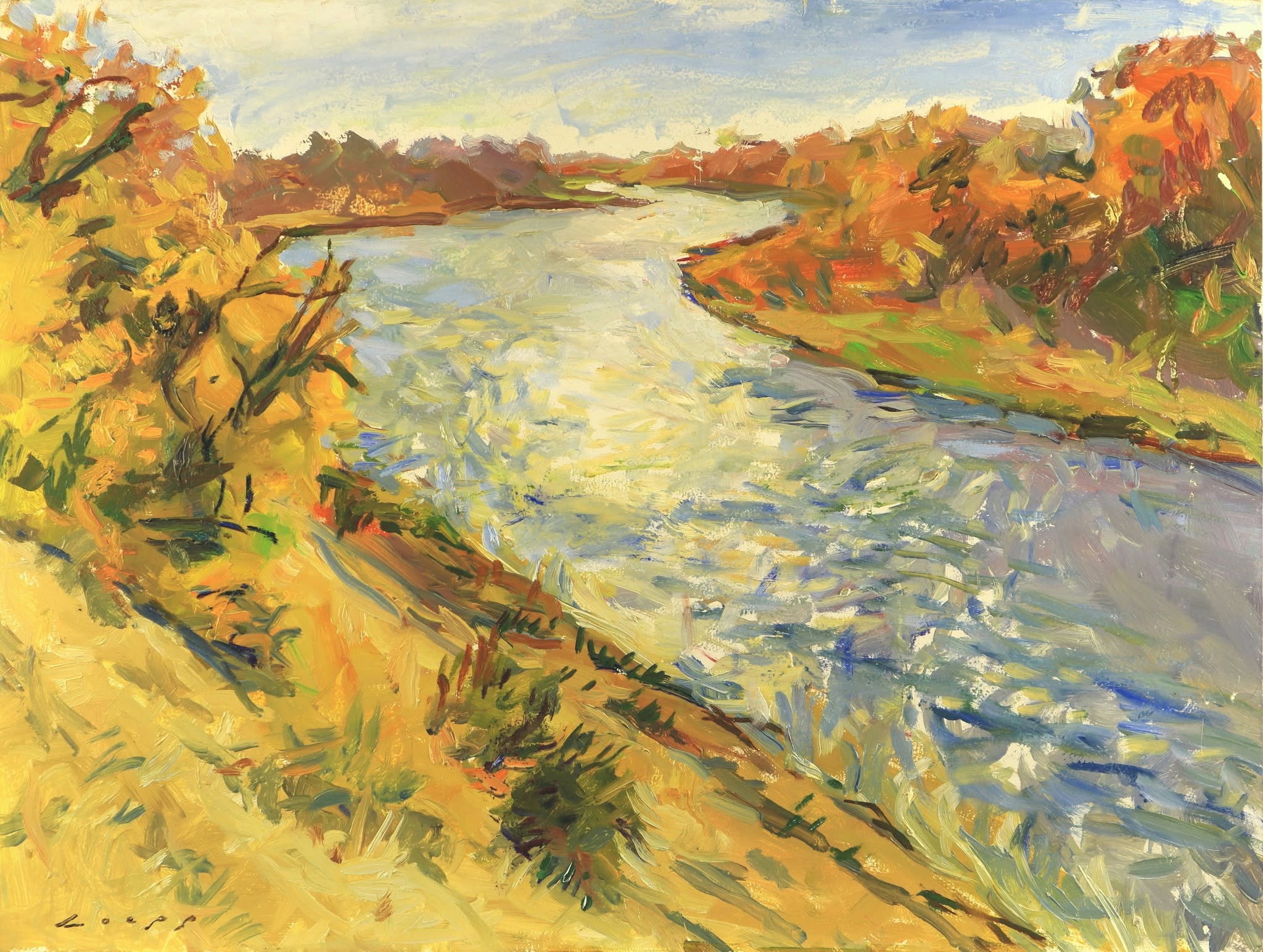 Tom Loepp- Platte River, Sun Reflecting 