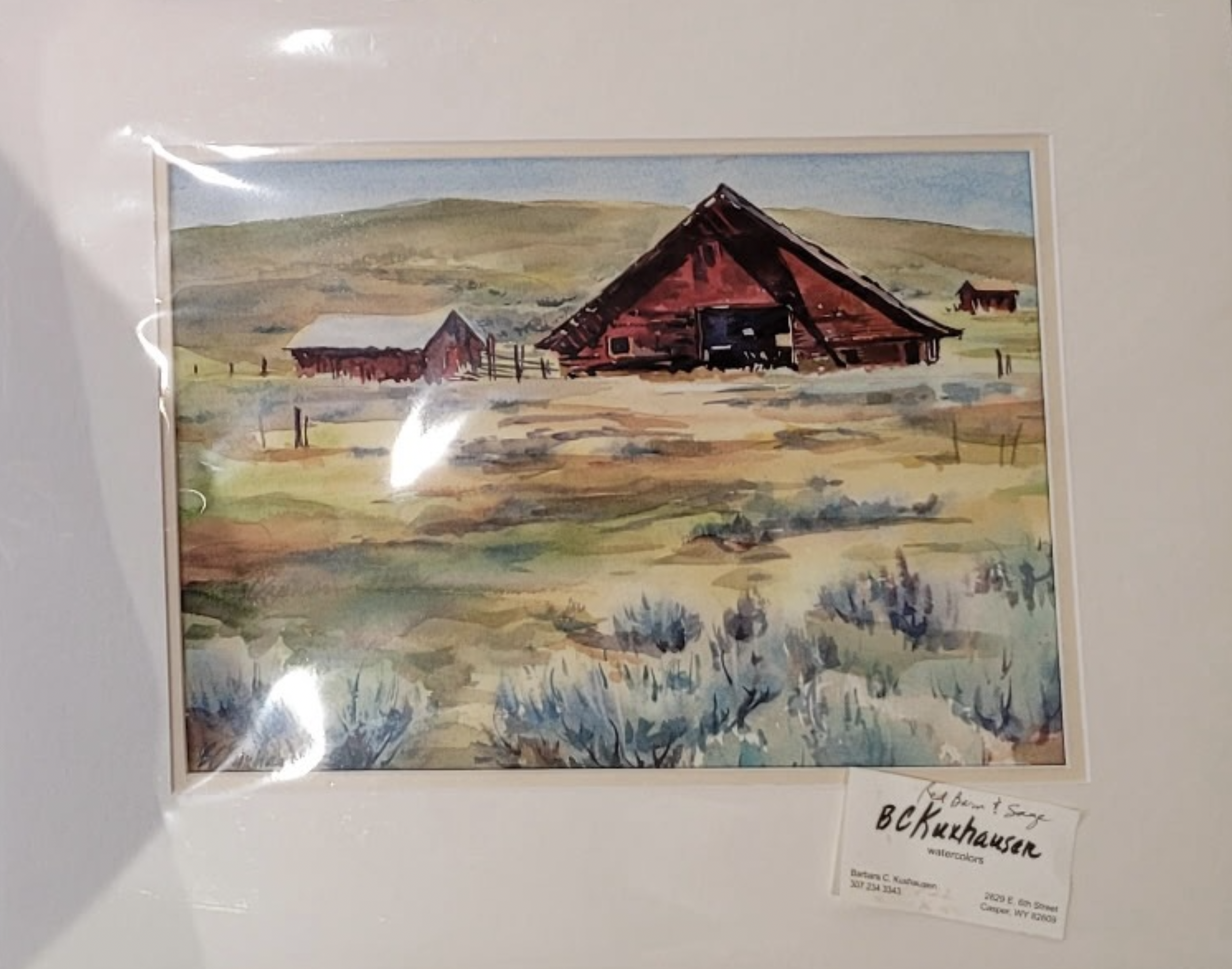 Barbara Kuxhausen- Red Barn and Sage II